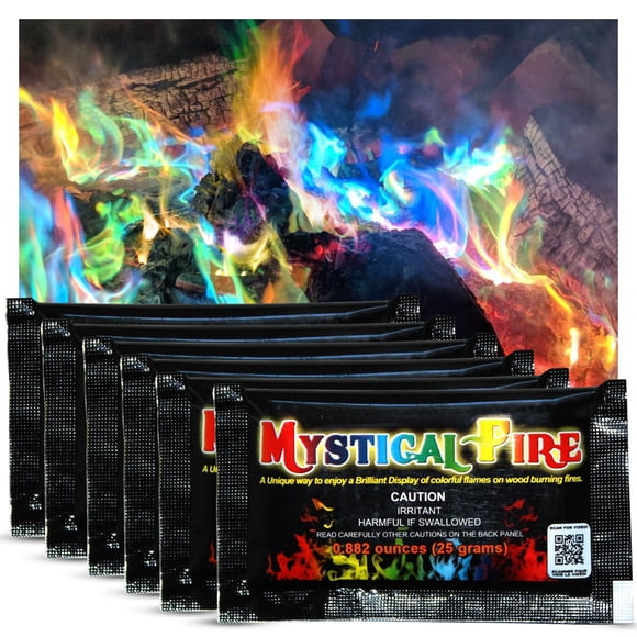 Mystical Fire Color Changing Packets Fire Pits Campfire Long-Lasting Enchanted Multi-Color Magical Family Fun for Indoor Fireplace or Outdo