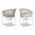 thumbnail image 6 of Maiden 24" Barrel Back Aluminum Rope Outdoor Patio Dining Chair Set of 2 Olefin, 6 of 10