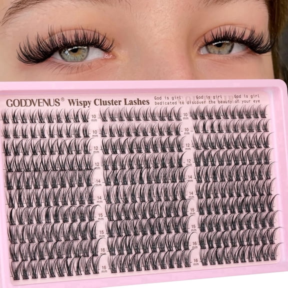 Goddvenus DIY Lash Extension, Wispy Lash Clusters 300pcs C Curl 10-16mm Individual Lashes