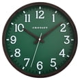 thumbnail image 1 of Home Trends 9" wall clock walnut look frame with green dial, 1 of 1