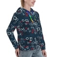 thumbnail image 6 of Lsque Navy Blue Geometric Pattern Casual Women's Hoodie,Hooded Sweatshirt with Kangaroo Pocket,Pullover Hoodie with Eye-catching Drawstrings-X-Large, 6 of 7