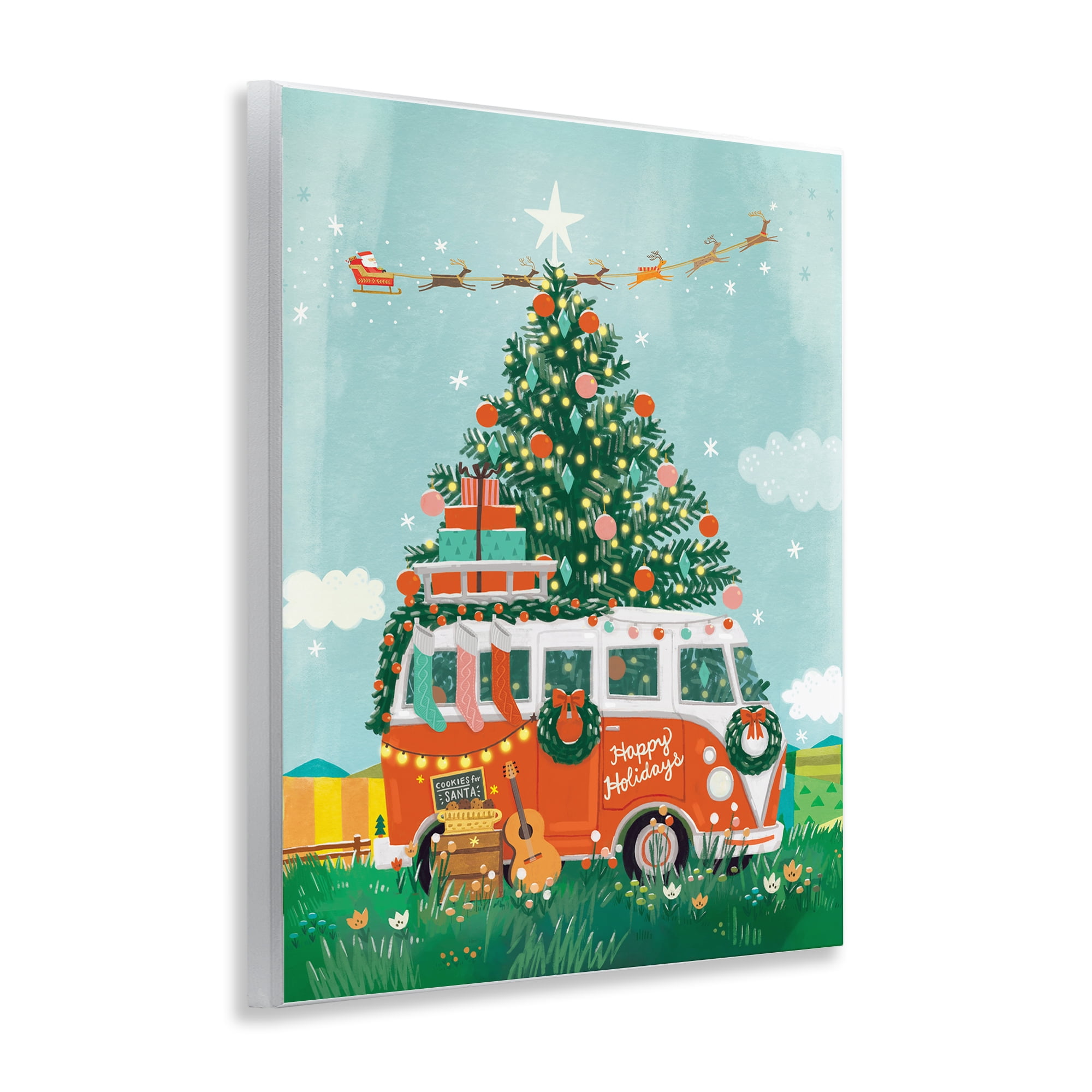 Stupell Industries Christmas Van Hangout Holiday Painting Unframed Art Prints Wall Art, 11 x 14