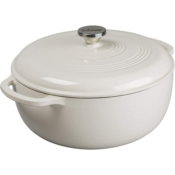Lodge 7.5 Quart Enameled Cast Iron Dutch Oven with Lid Dual Handles Oven Safe up to 500° F