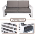 thumbnail image 3 of Aluminum Patio Furniture Set, 4 Pieces Outdoor Patio Sectional Conversation Set with Coffee Table, Single Armchair, Loveseat Sofa, All-Weather Outdoor Furniture Set - 2 Armchair + Loveseat, 3 of 5