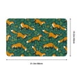 Bathroom Rugs Mat Green Plants with Fox NonSlip Entryway Indoor Door