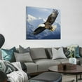 thumbnail image 2 of ONETECH Savannan Canvas Artwork Oil Painting Art, Eagle Flying in The Sky Snow Mountain Scenery Square Framed Wall Decorations Prints Picture for Bedroom Kitchen Living Room 16\x16\, 2 of 4