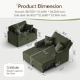 thumbnail image 2 of Marrber Green 52” 3-in-1 Convertible Pull-Out Sofa Bed Sleeper Loveseat with Reclining Backrest, Built-in Cup Holders, Pet-Friendly Corduroy Sofa for Small Space, 2 of 9