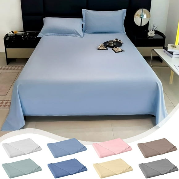 Sentmoon Bed Sheets Solid Color Ease Skin Friendly Machine Washable Sheets Comfortable Bed Sheet Breathable Twin Sheet Dormitory Bed Sheet Bed Sheets Bedding Flat Sheet Twin Flat Sheet