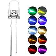 DiCUNO 200pcs 5mm LED Light Emitting Diodes 2pin Diffused Assorted Kit Box Color UV/Red/Yellow/Green/Blue/Warm