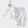 thumbnail image 2 of Baby Boy 2‑Piece Quilted Kimono Wrap Pajama Set with Cartoon Print,Newborn Sleepwear 0-3 Months, 2 of 7