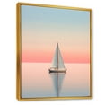 thumbnail image 2 of Designart "Blue And Pink Sailing Boat Calm Horizon" Boat Sailing Floater Framed Canvas Wall Art, 2 of 5