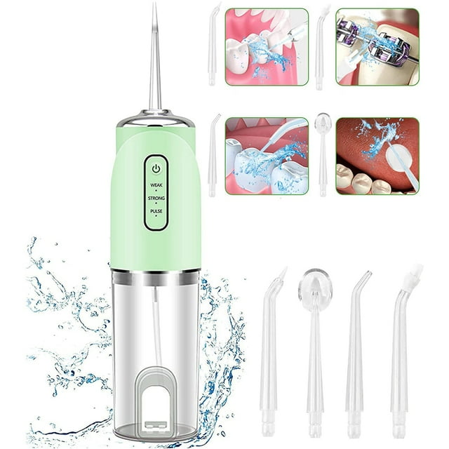 Flosser De Agua Dental Portátil, Irrigador Oral Eléctrico Recargable, 3 Modos, Hilo Dental De Agua, Limpiador Dental Resistente Al Agua Con 4 Boquillas Eigraketly CE007296-02