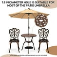 thumbnail image 2 of Ktaxon 3Pcs Patio Bistro Set, Cast Aluminum Outdoor Dining Table with Umbrella Hole and Chairs Set of 2, Rust-Resistant & Umbrella Hole, Use for Indoor Outdoor Garden Balcony (Butterfly, Bronze), 2 of 8