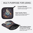 thumbnail image 3 of Yayeee Oven Mitts and Pot Holder Set of 2 Heat Resistant Kitchen Gloves Baking Hot Pad, Black Astronaut Record, 3 of 5