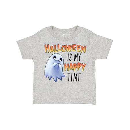 

Inktastic Halloween is My Happy Time with Cute Ghost Gift Toddler Boy or Toddler Girl T-Shirt