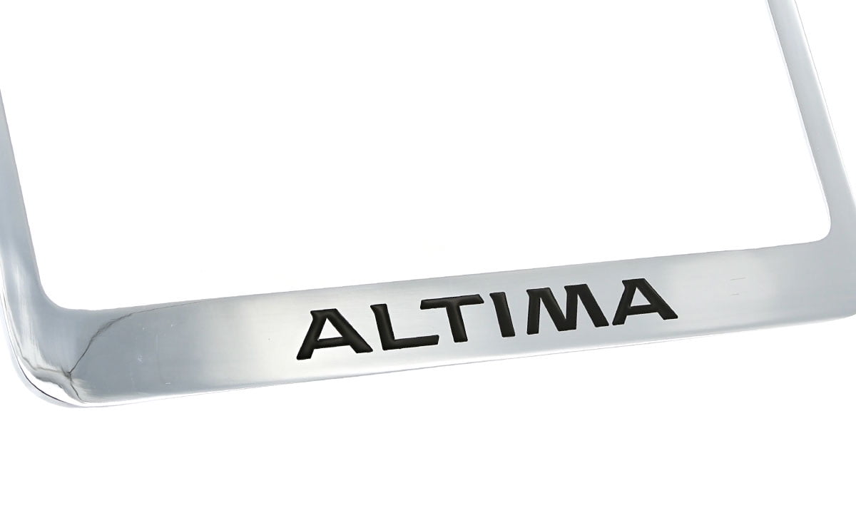 Nissan Altima chrome plated metal license plate frame holder 2 hole