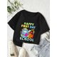 thumbnail image 1 of Girls' First Day of Graphic T-Shirt -Casual Summer Top with School Supplies Design, Round Neck Short Sleeve Tee for Back to School outfits, School Clothes, Comfortable Knit Fabric, Breathable Materia, 1 of 7