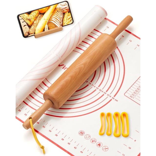 Rodillo Vinoil Classic Wood de 43 cm con alfombrilla y anillos de silicona