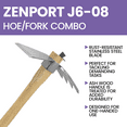 thumbnail image 4 of Zenport J6-08 Hoe and Fork Combo Tool, 15" Ash Handle, Beige, 4 of 5