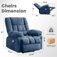 thumbnail image 2 of JMYMRY Power Lift Recliner Chair, Oversize Classic Manual Recliner Chair with Overstuffed Arms and Back, Remote Control Single Sofa,Blue, 2 of 8