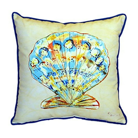 Betsy Drake HJ304 18 x 18 in. Teal Scallop Large Indoor & Outdoor Pillow