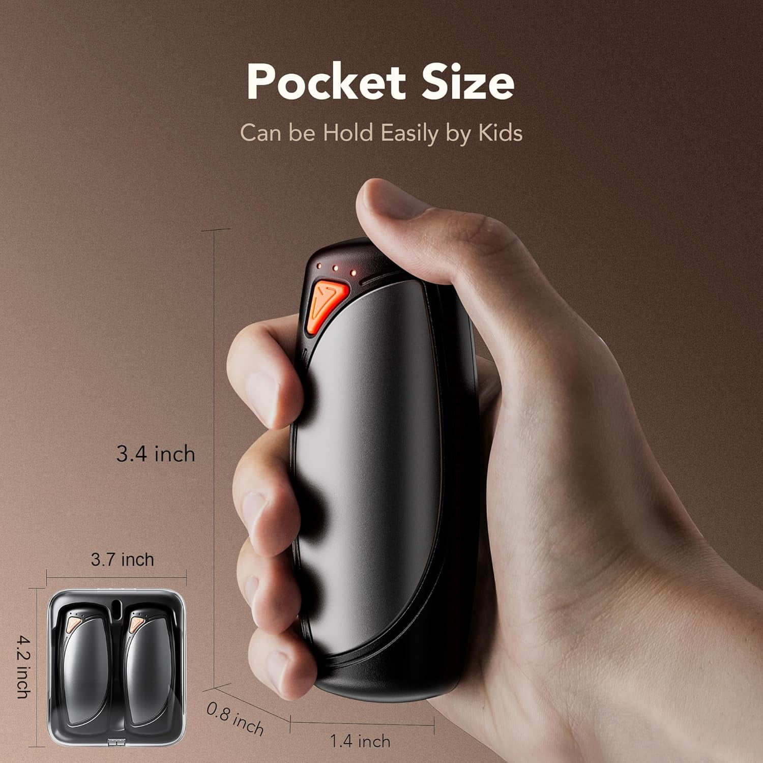 Hand Warmers Rechargeable 2 Packs, Double Sided Heating with AI Charging Case, 14000mAh Electric Hand Warmer Long Lasting, Portable Heater Gifts for Christmas,Outdoor,Camping,Hunting Gear