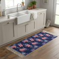 thumbnail image 6 of Area Rug with Tassels 2' x 5', Puerto Rico Flags Kitchen Runner Rug for Hallway Bedroom Throw Rugs, Fireworks on Blue Background Soft Door Mat for Bathroom Entrance Living Room, 6 of 9