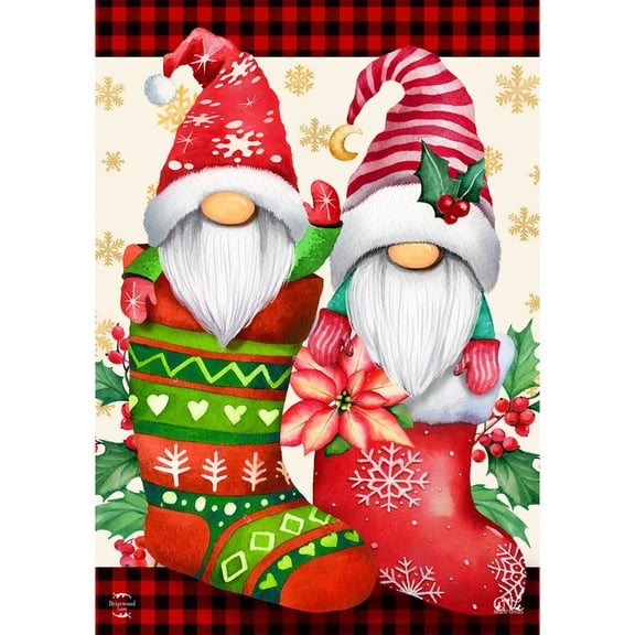 Briarwood Lane Christmas Garden Flag 12x18 For Outdoor Stocking Gnomes For Christmas Garden Flag Flags For Outside