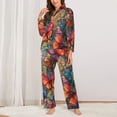 thumbnail image 2 of Fotbe Butterflies On Rocky Cliff Conjunto de Pijama de Manga Larga para Mujer con Estampado, Ropa de Dormir de 2 Piezas, Conjunto de Casa Suave y Cómodo con Bolsillos-Medium, 2 of 7