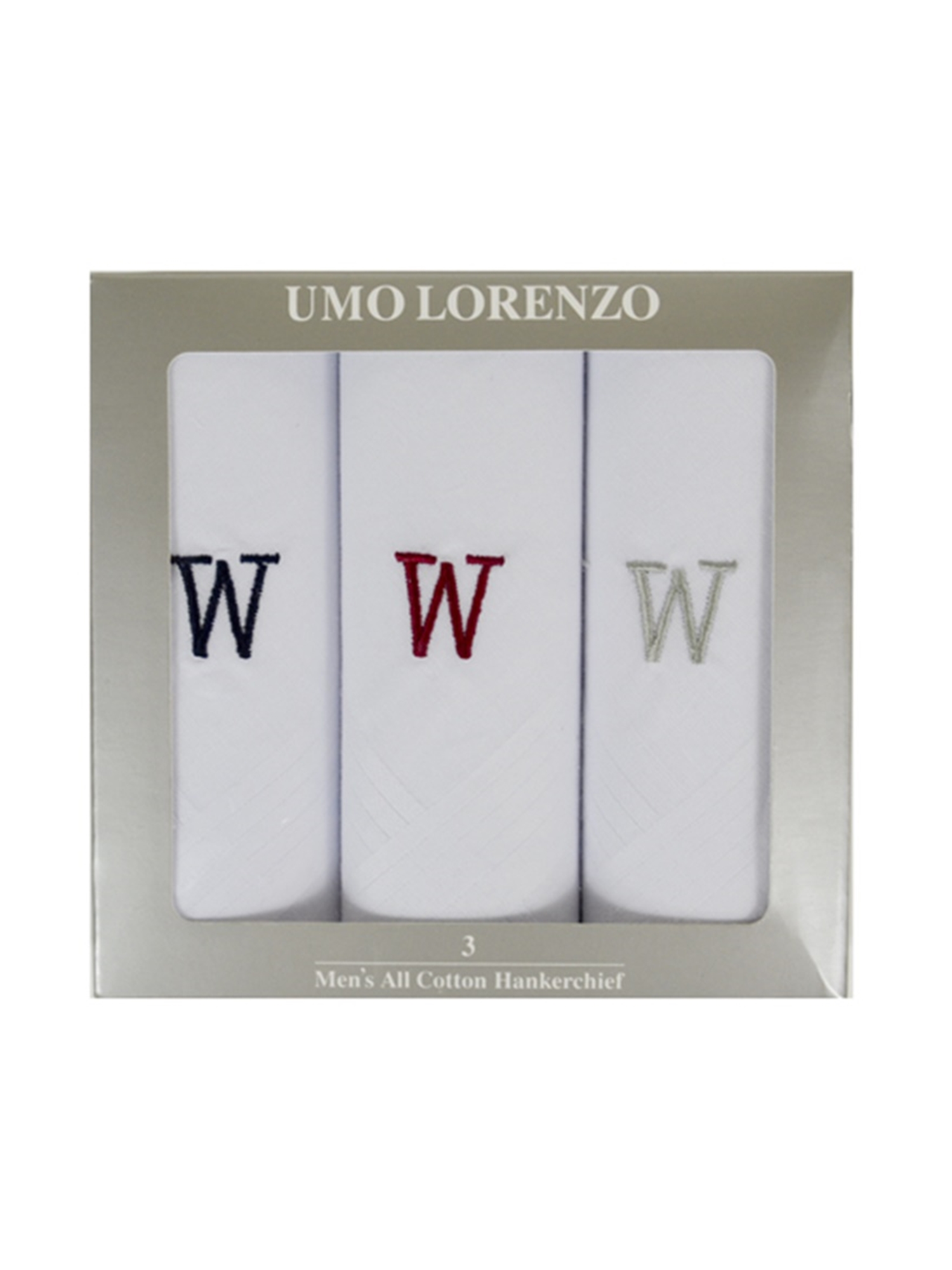 Men's 3 PC 100 Cotton Monogrammed Handkerchiefs Initial Letter Hanky