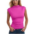 thumbnail image 5 of yueewhu Women's Going Out Basic Tank Tops Mock Neck Spring Clothes Sleeveless Cute Shirts Summer Y2K Sexy Outfits 2026 (Hot Pink, L), 5 of 7