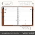thumbnail image 4 of Blue Sky ASMBLD 2026 Weekly and Monthly Planner Calendar, January 2026 - December 2026, 8.5" x 11", Faux Leather Cover, Wirebound, Storage Pocket, Laminated Tabs, Refillable, Pen Loop, Tan, 4 of 8