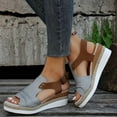 thumbnail image 6 of Mostsola Peep Toe Espadrilles for Women Adjustable Wedge Sandals Slides Casual Soft Beach Shoes, 6 of 7