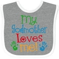 thumbnail image 3 of Inktastic My Godmother Loves Me Boys or Girls Baby Bib, 3 of 4