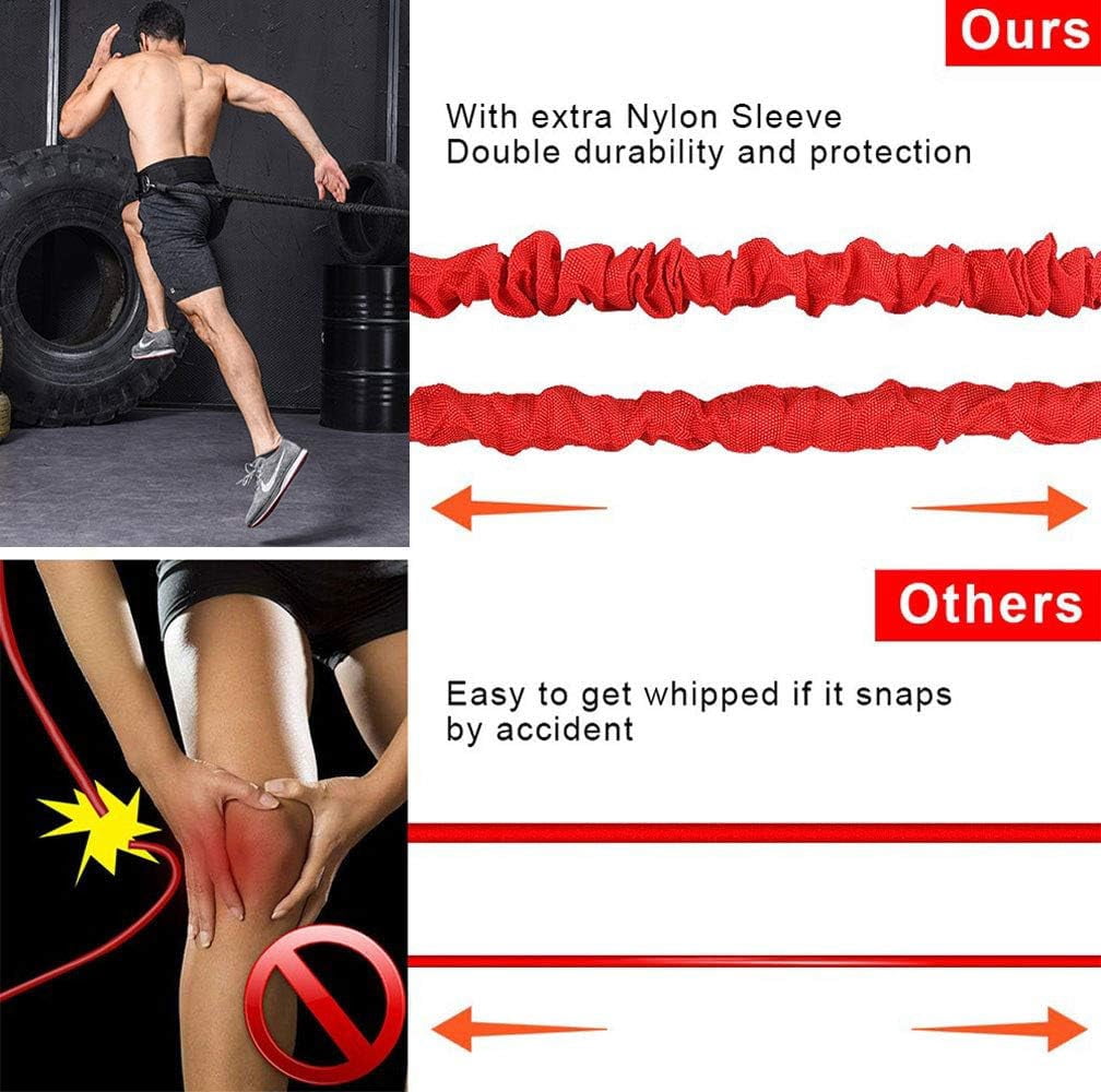 GARENDE Physical Training Resistance Band Resistance Training Rope for Power Agility Red 50lb