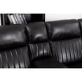 thumbnail image 3 of Paleremo Faux Leather Sectional with LED USB Speaker Wireless Charger in Black, 3 of 4