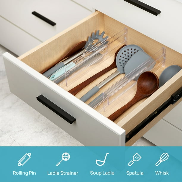 Vtopmart Adjustable Drawer Dividers, Plastic Drawers Separators