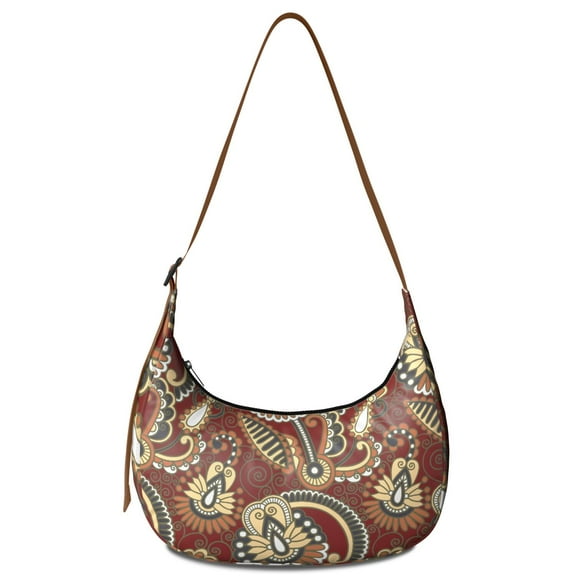 Women’s Bohemian Paisley Shoulder Bag – Vintage Retro Ethnic Floral Geometric Crossbody Purse with Colorful Exotic Artistic Mandala Design, Lightweight Water-Resistant Tote