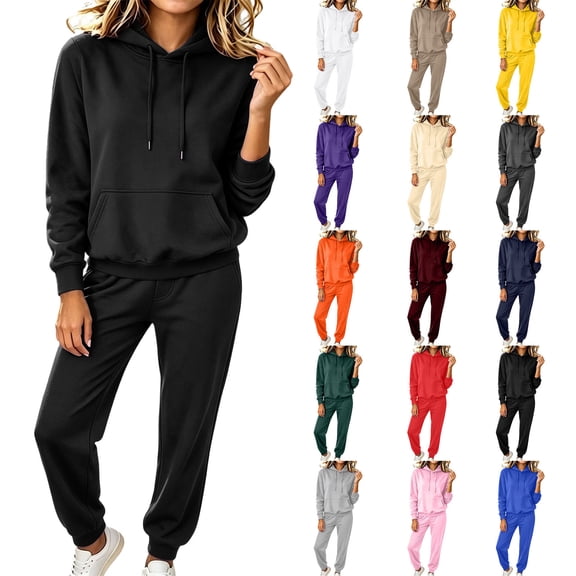 2 Piece Lounge Sets for Women Matching Sweatsuits | Oversized Hoodies & ankle banded Sweatpants,Casual Sweat Set,Workout Tracksuit,Airport Travel Outfits,Fashion Fall Clothes