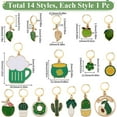 thumbnail image 2 of 1 Box 1 Set Cauldron/Beer/Flower Alloy Enamel Pendant Locking Stitch Markers Crochet Leverback Hoop Charms Lime Green 1.9~5.5cm 14 style 1pc/style 14pcs/set, 2 of 6