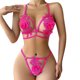 thumbnail image 1 of Gibobby Lencería sexy para mujer Lenceria Sexy Mujer Bikini Push Up Bustier Top + Braga Alta G String Clubwear Conjunto de Lencería(Rosa caliente, G), 1 of 5
