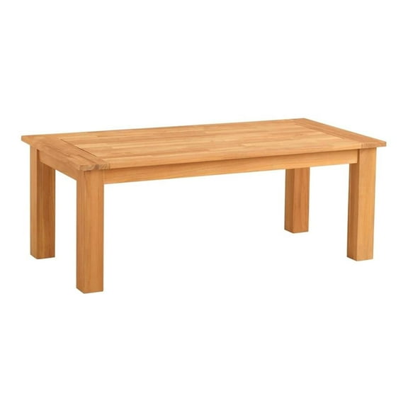 Afuera Living Contemporary Outdoor Teak Wood Coffee Table in Natural