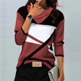 thumbnail image 5 of WEAIXIMIUNG T-Shirts Graphiques Femmes Chats Ou Chiens Femmes Mode Décontractée Col Rond Géométrique à Blocs de Couleur Imprimé Rétréci Col en V Manches Longues T-Shirt à Manches Longues, 5 of 5