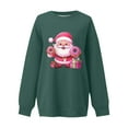 thumbnail image 5 of Lorytime Christmas Crewneck Sweatshirts Women Santa Claus Print Plush Shirt Long Sleeve Pullover Loose Tops, 5 of 5