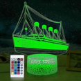 thumbnail image 1 of Titanic Night Light For Kids 3d Illusion Ship Model Lamp 16 Colors Changing Kids Room Bedside Decor Light As Birthday Gifts, 1 of 1