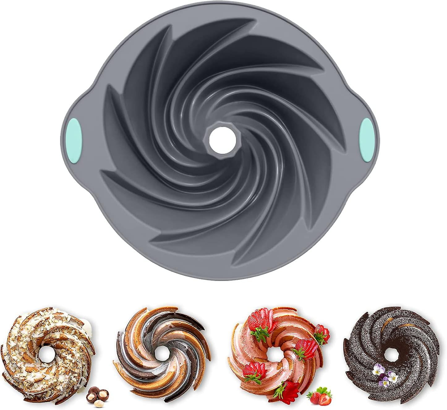 Silicone Cake Pan with Spiral Design, Food Grade Non-Stick
