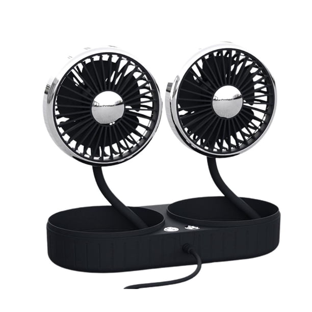 Ventilador De Coche Eléctrico De 12 / 24V, Ventilador De Circulación De Aire De 3 Velocidades Con Doble Cabezal Para Coche De Oficina Y Hogar Vogacara VI012084-04