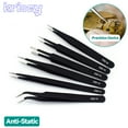 thumbnail image 2 of Stainless Steel Curved Straight Black Tweezer Nail Art Rhinestones Nipper Picking Tool Sequins Beads Making Tool Hand Tool Set Option 6, 2 of 6