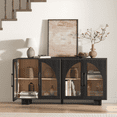 thumbnail image 6 of JOINICE Sideboard Buffet Cabinet Modern Accent Console Cabinet with Arched Glass Doors and Storage,Black,for Living Room,Dining Room,Entryway, 6 of 10