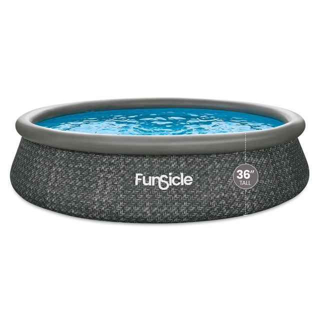 Funsicle Quickset 14’ x 36” Round Inflatable Top Ring Above Ground Swimming Pool Set